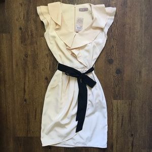 Elegant Awear Freda Wrap Dress (Blush/Black) NWT